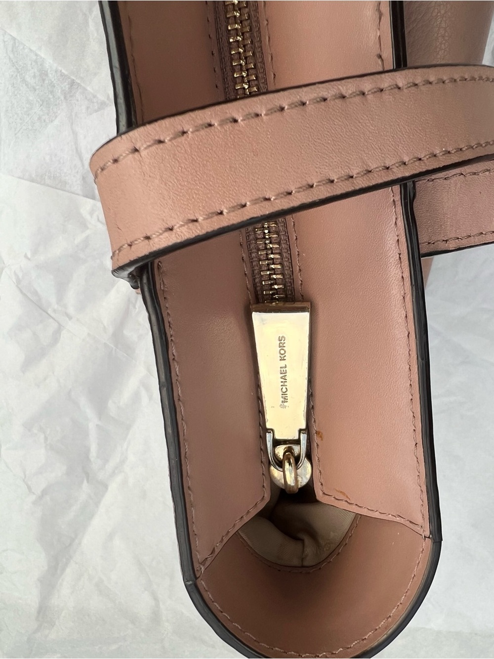 Michael Kors large mauve pebbled leather shoulder bag - Picture 3 of 16